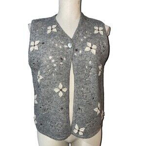 Susan Bristol Vintage 1999 Wool Hand Embroidered Embellished Appliqué Vest